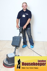 Professional Cleaner Providing Hard Floor Poslishing and Cleaning Service
